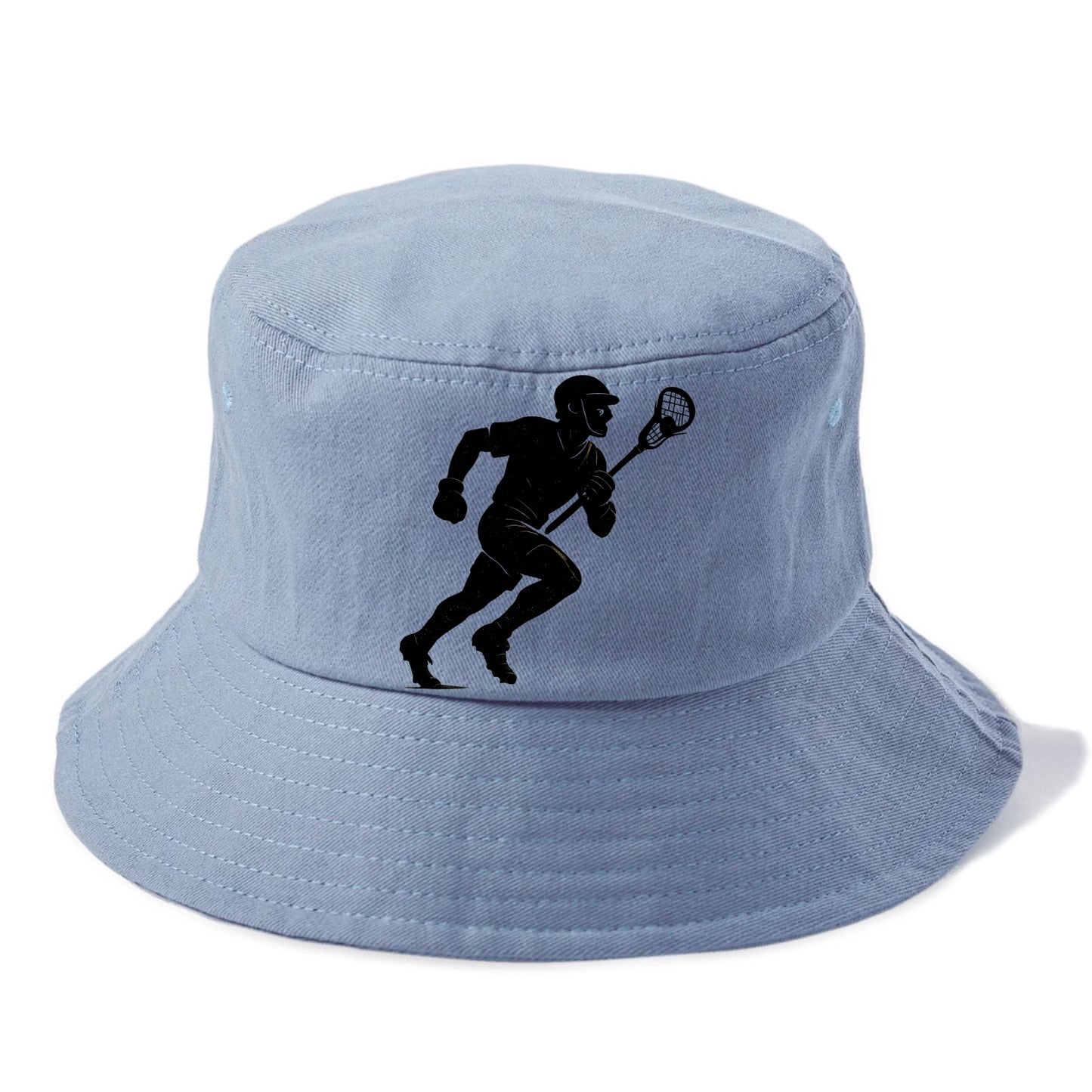 Lacrosse player cradling and running - Bucket Hat - Summer Sky(Blue)
