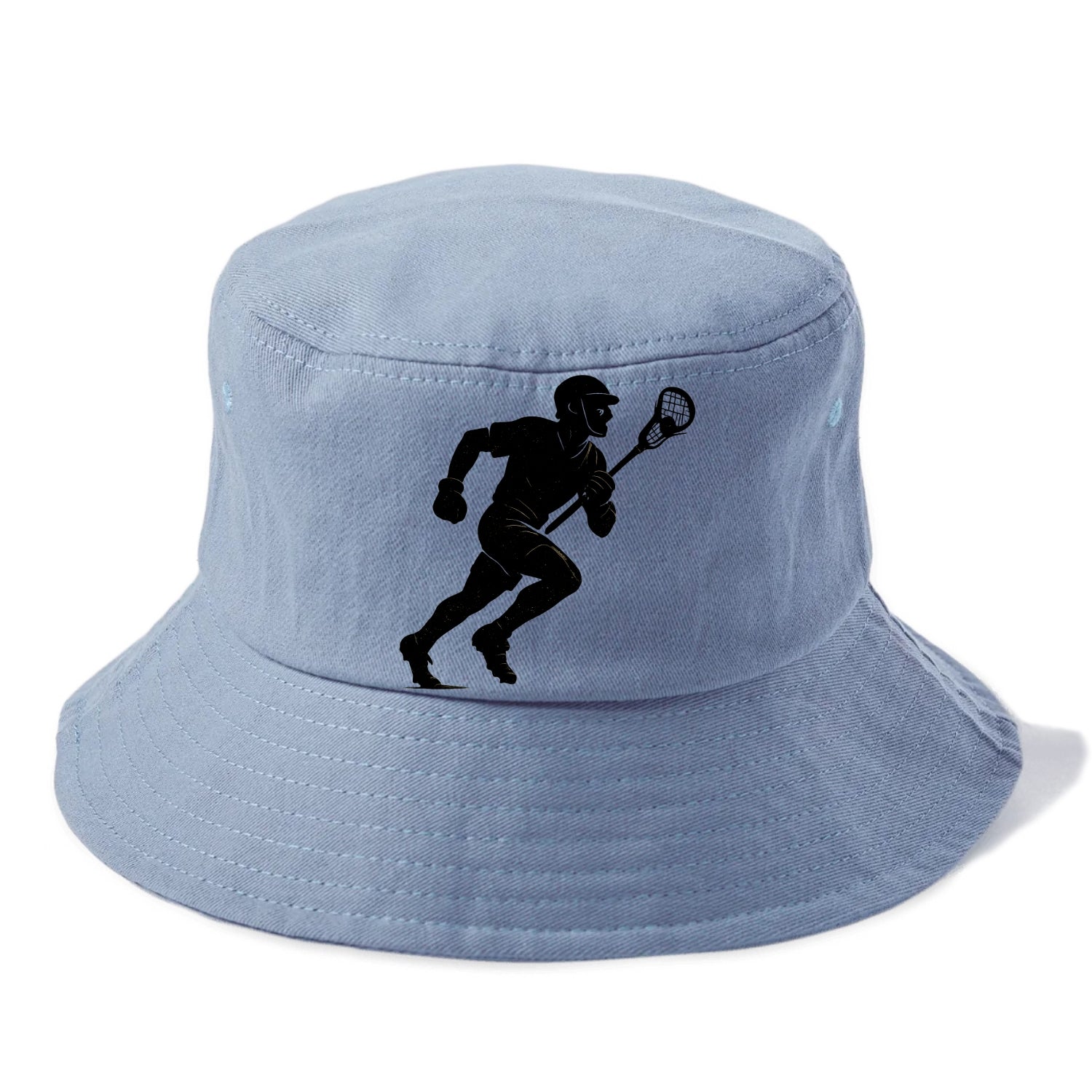 Lacrosse player cradling and running - Bucket Hat - Summer Sky(Blue)