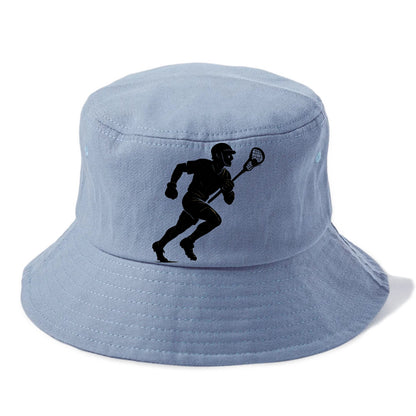 Lacrosse player cradling and running - Bucket Hat - Summer Sky(Blue)