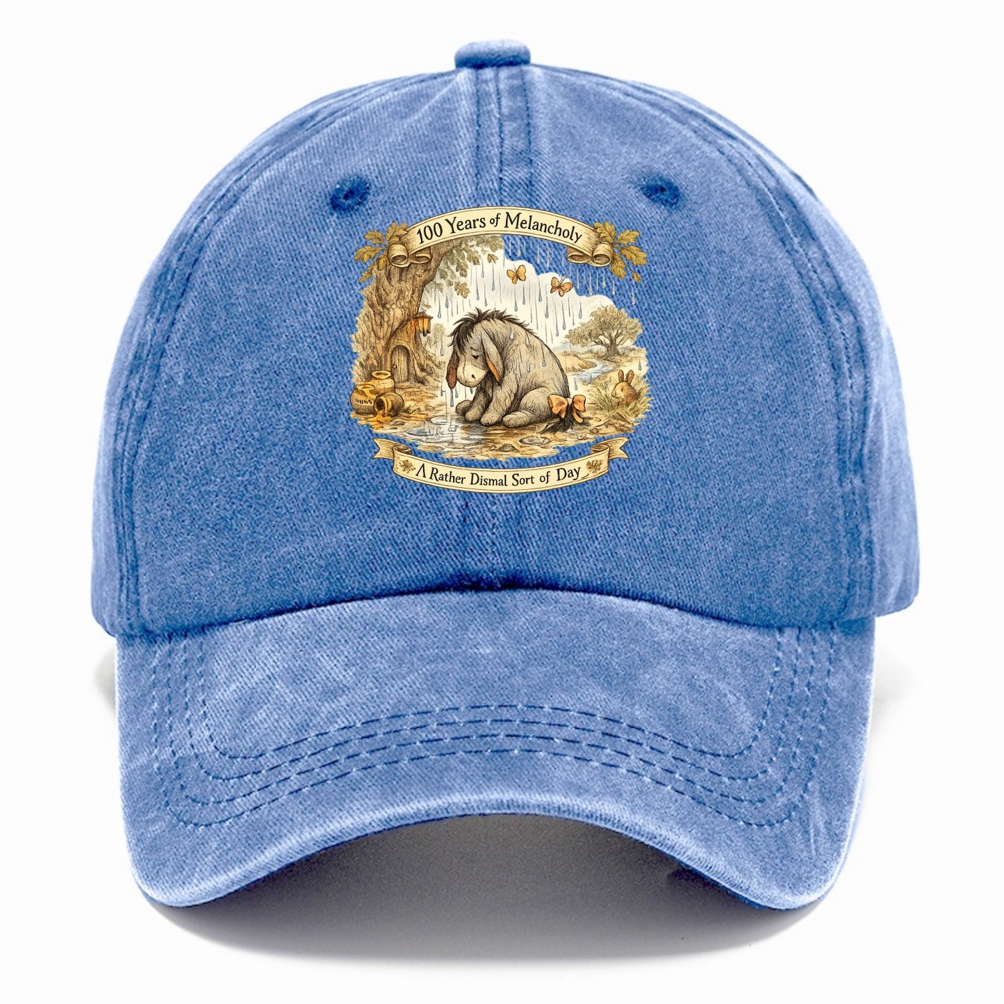 GLOOMY GLEN | Droopy figure in rain | Tattered tail bow | Pessimistic poetry | - Classic Cap - Summer Sky(Blue)