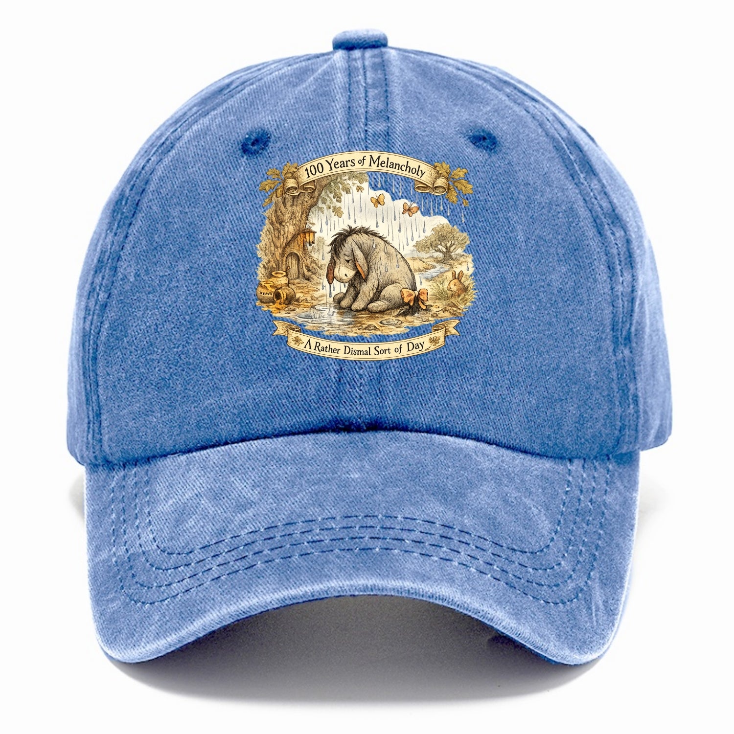 GLOOMY GLEN | Droopy figure in rain | Tattered tail bow | Pessimistic poetry | - Classic Cap - Summer Sky(Blue)