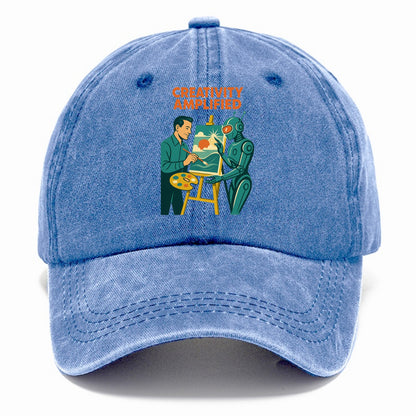 Artist and AI creating beautiful masterpiece together - "Creativity Amplified" - - Classic Cap - Summer Sky(Blue)