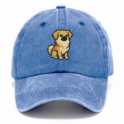 Tibetan Spaniel - Fawn small dog embroidered design - Classic Cap - Summer Sky(Blue)