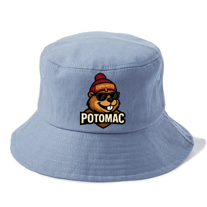 Potomac Beaver wearing Commanders beanie with monument patch and wayfarer sunglasses - Bucket Hat - Summer Sky(Blue)