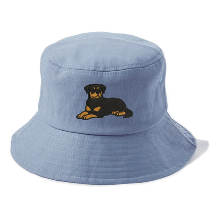 Rottweiler - Black and tan relaxed lying Bucket Hat - Summer Sky(Blue)