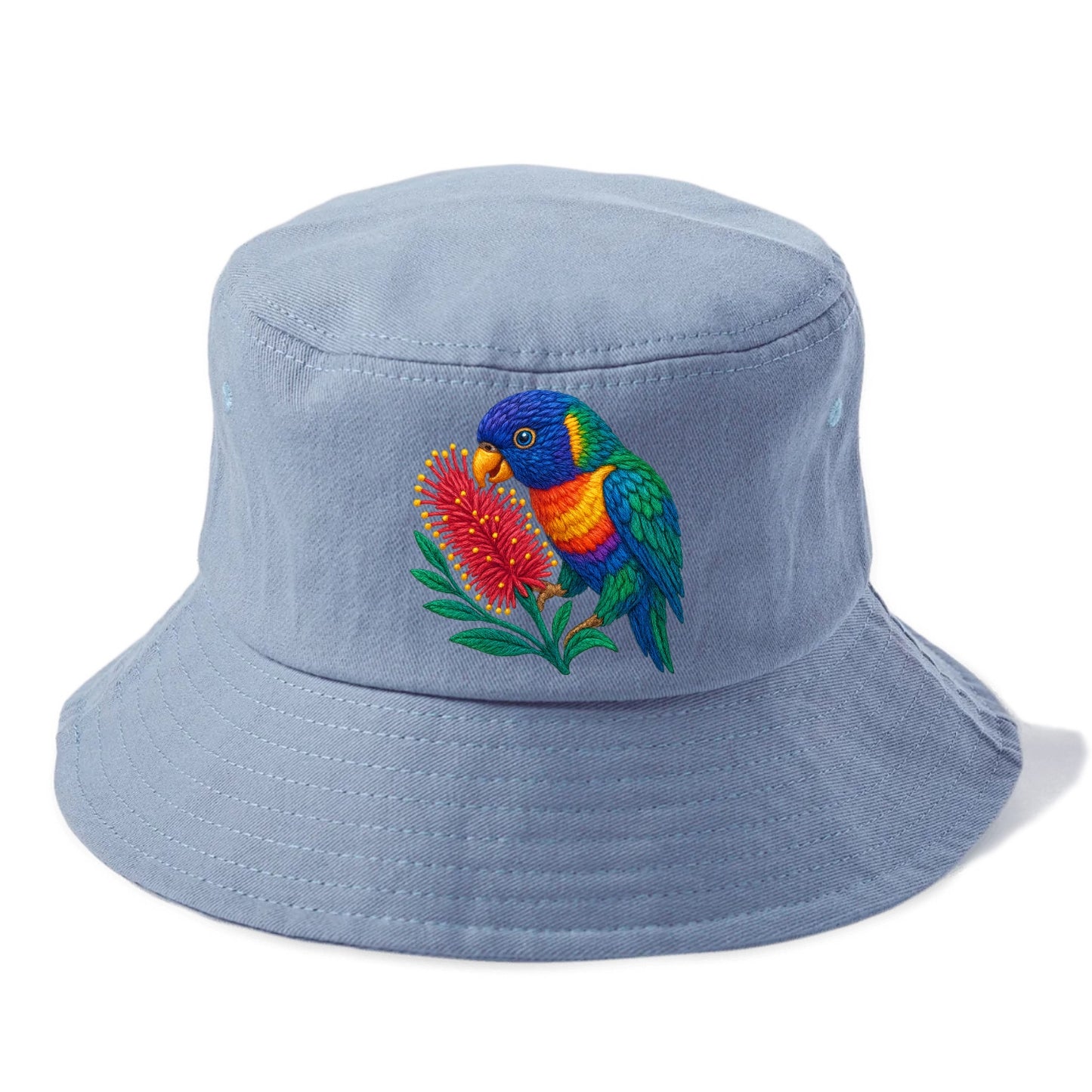 Rainbow Lorikeet Bottlebrush - Bucket Hat - Summer Sky(Blue)