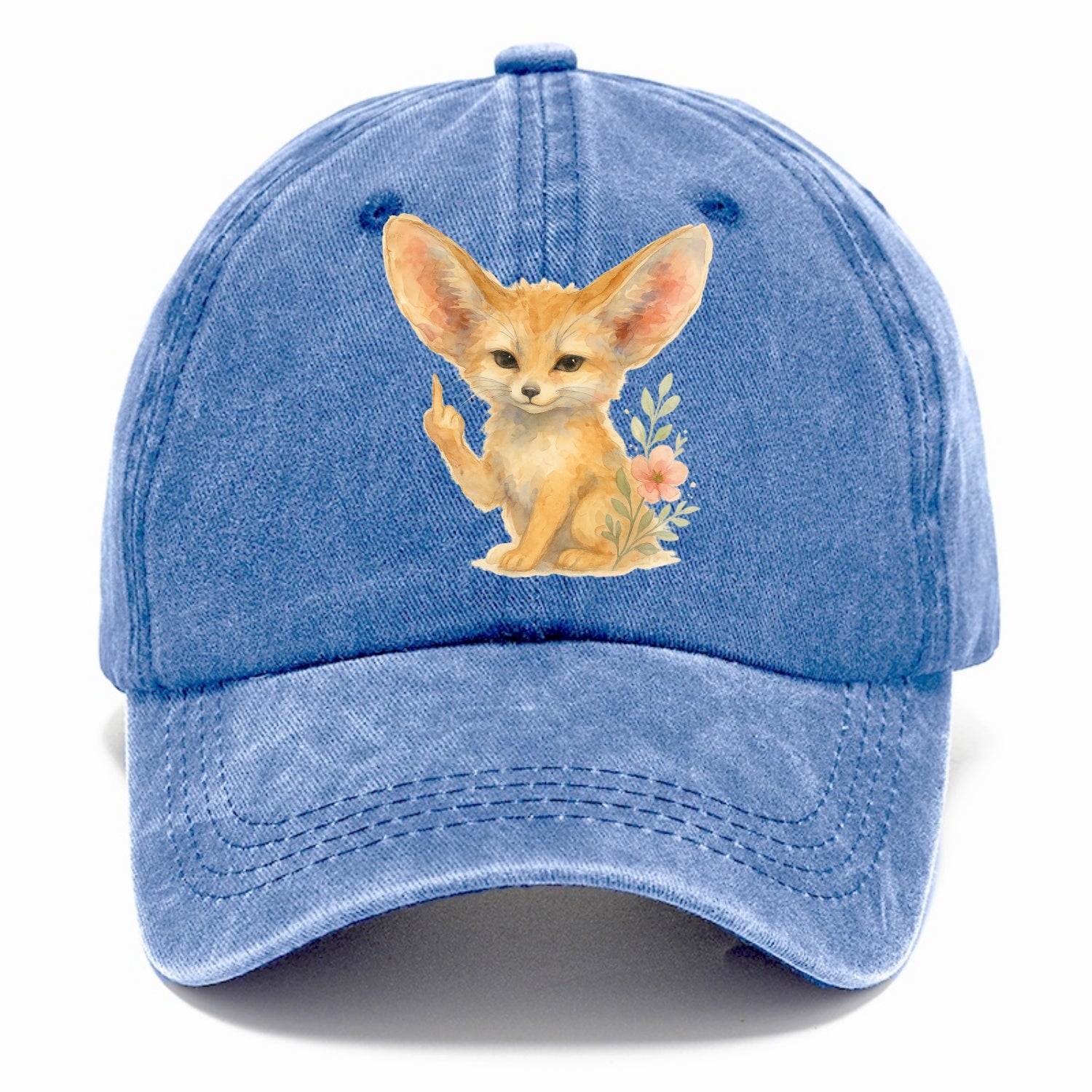 tiny fennec fox with oversized ears, one small paw raised in sass - Classic Cap - Summer Sky(Blue)