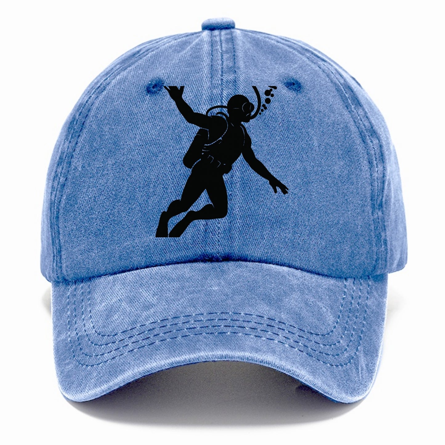 Scuba diver descending with gear - Classic Cap - Summer Sky(Blue)