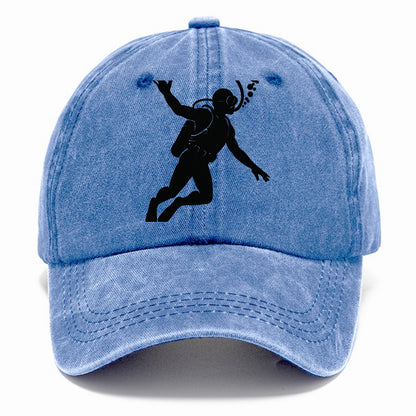 Scuba diver descending with gear - Classic Cap - Summer Sky(Blue)