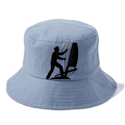 Sailor adjusting the boom on a sailboat - Bucket Hat - Summer Sky(Blue)