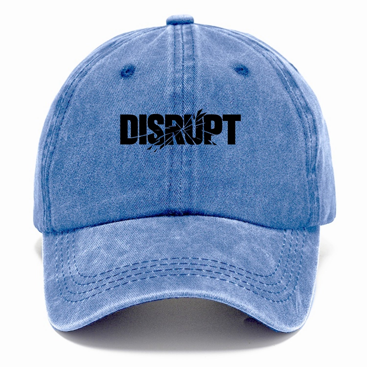 Bold typography design - "DISRUPT" - breaking patterns, changing game - Classic Cap - Summer Sky(Blue)