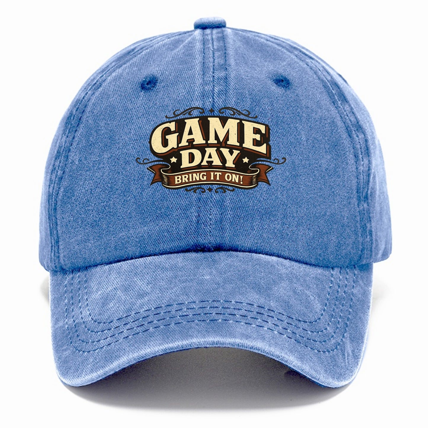 Bold typography design - "GAME DAY" - competition ready, bring it on - Classic Cap - Summer Sky(Blue)