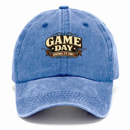 Bold typography design - "GAME DAY" - competition ready, bring it on - Classic Cap - Summer Sky(Blue)