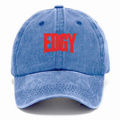 Bold typography design - "EDGY" - pushing boundaries, unconventional - Classic Cap - Summer Sky(Blue)