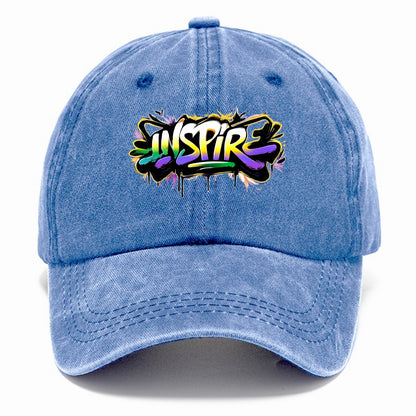 Bold typography design - "INSPIRE" - motivating others, being the spark - Classic Cap - Summer Sky(Blue)