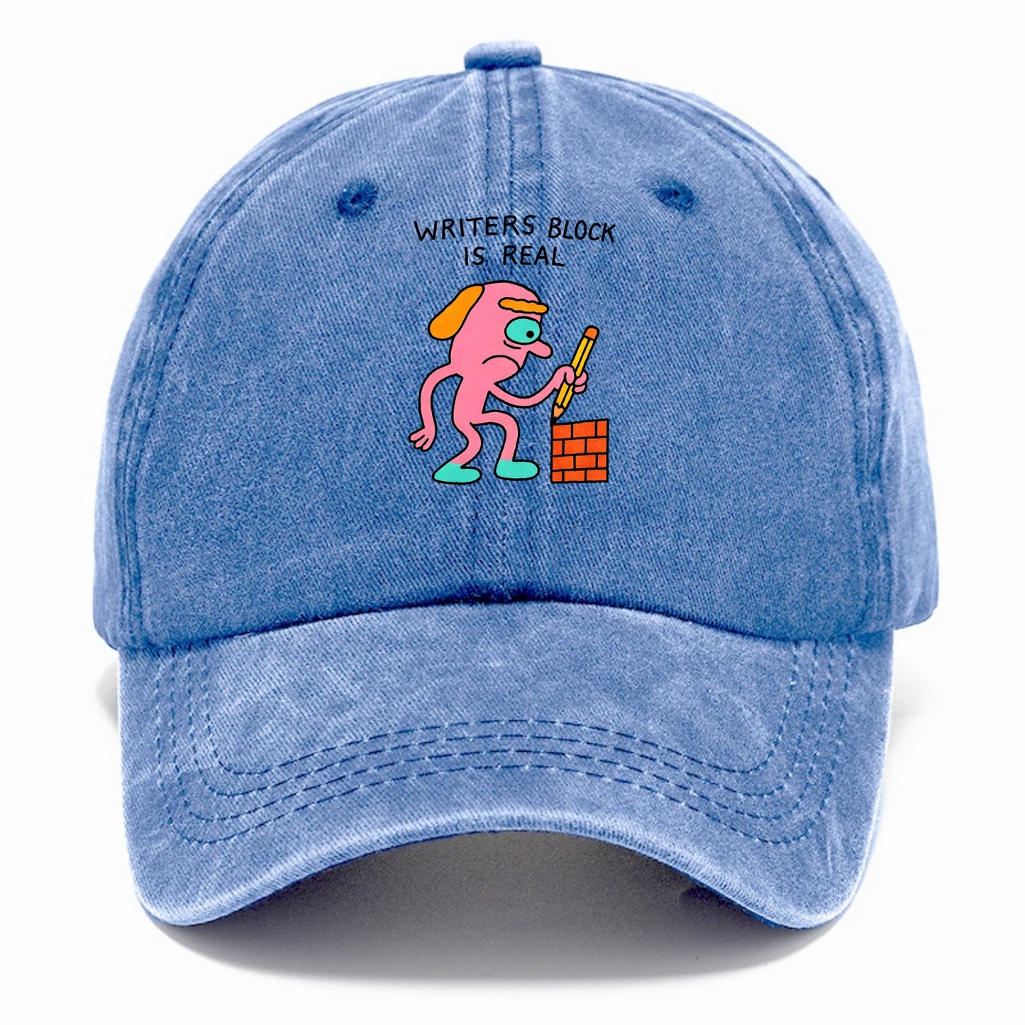 WRITERS BLOCK IS REAL | Brick wall with pencil - Classic Cap - Summer Sky(Blue)