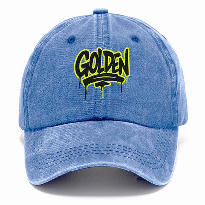 Bold typography design - "GOLDEN" - precious, valuable, excellent - Classic Cap - Summer Sky(Blue)