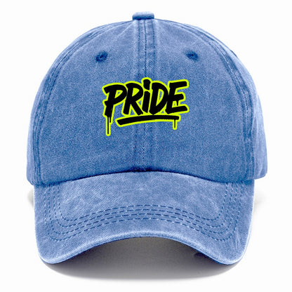 Bold typography design - "PRIDE" - dignified satisfaction, honor - Classic Cap - Summer Sky(Blue)