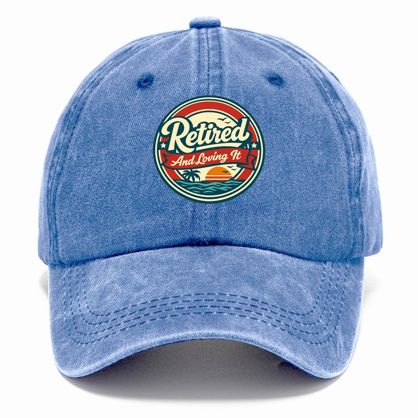 Carefree Retirement Emblem - Classic Cap - Summer Sky(Blue)
