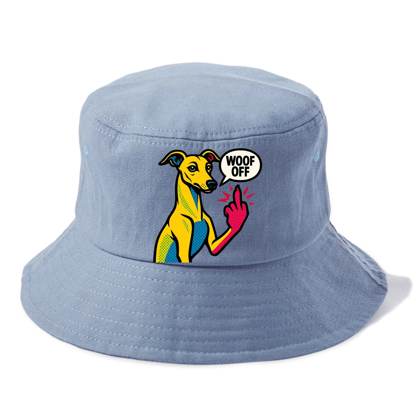 Whippet sleek athletic greyhound-like, elegant long paw giving sass - Bucket Hat - Summer Sky(Blue)
