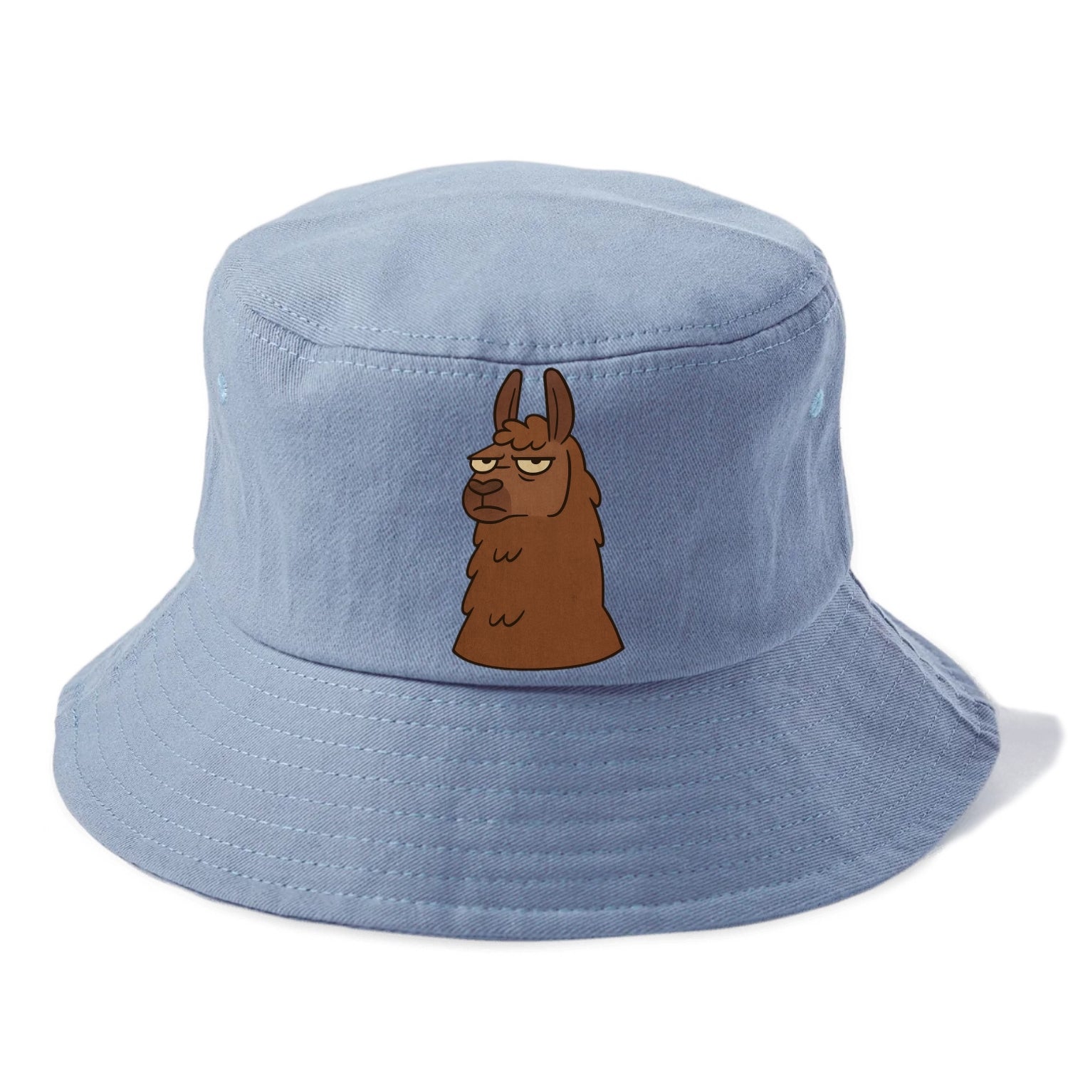The Llama Judging Silently - Bucket Hat - Summer Sky(Blue)