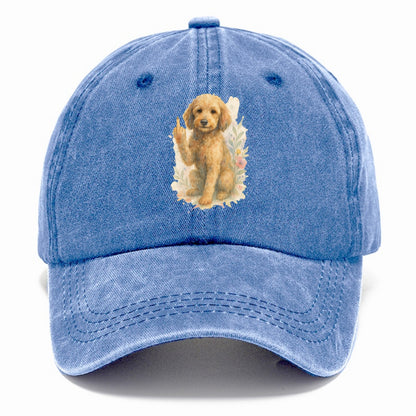 Labradoodle hypoallergenic with wavy coat, intelligent eyes, paw raised - Classic Cap - Summer Sky(Blue)
