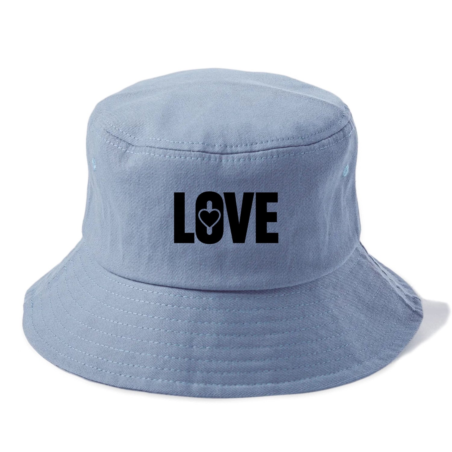 Bold typography design - "LOVE" - universal connection, heart centered - Bucket Hat - Summer Sky(Blue)