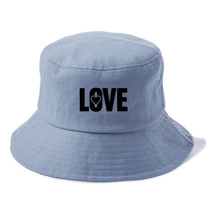 Bold typography design - "LOVE" - universal connection, heart centered - Bucket Hat - Summer Sky(Blue)
