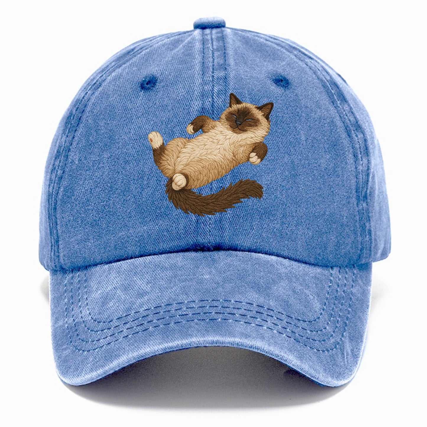 Birman  fully relaxed sprawled out embro Classic Cap - Summer Sky(Blue)