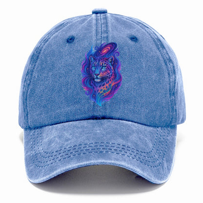Majestic snow leopard with rainbow gradient spots, crystalline flowing patterns, - Classic Cap - Summer Sky(Blue)