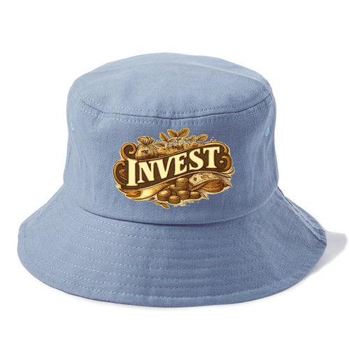Bold typography design - INVEST - growing money, smart decisions - Bucket Hat