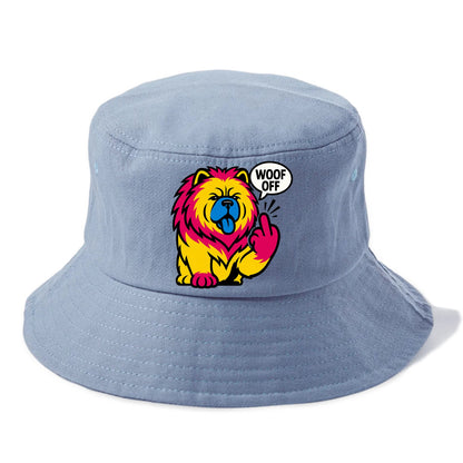 Chow Chow with lion mane and blue-black tongue, fluffy dignified paw up with sass - Bucket Hat - Summer Sky(Blue)