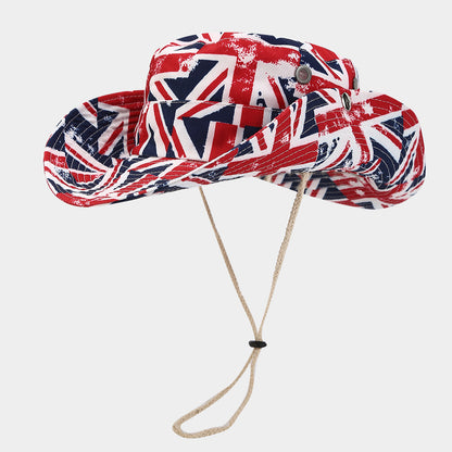 Trendy Denim Fisherman Hat with Windproof Rope