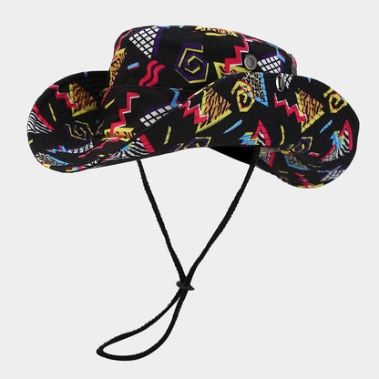 Trendy Denim Fisherman Hat with Windproof Rope
