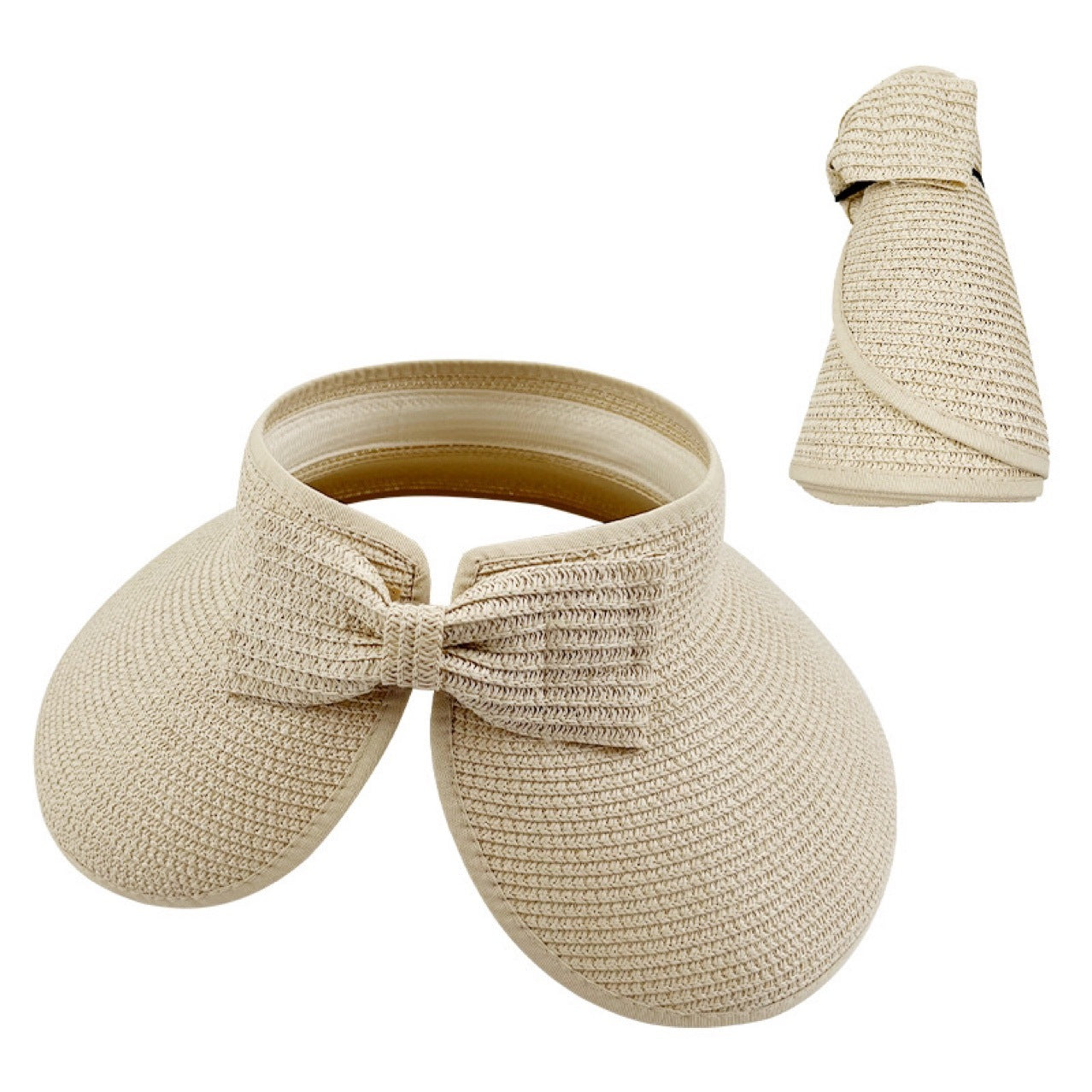 Trendy Foldable Bowknot Straw Hat for Summer