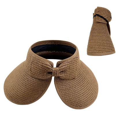 Trendy Foldable Bowknot Straw Hat for Summer