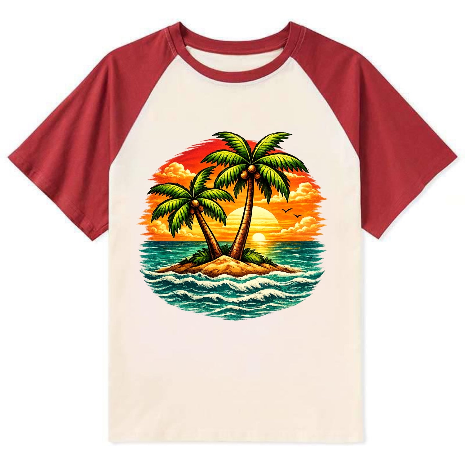 Tropical Island - Contrast Raglan T-shirt