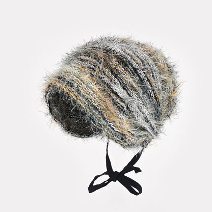 Tie-Back Plush Knit Hat - Cozy & Chic Winter Style