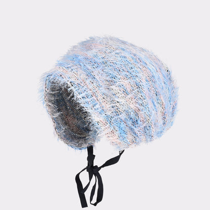 Tie-Back Plush Knit Hat - Cozy & Chic Winter Style