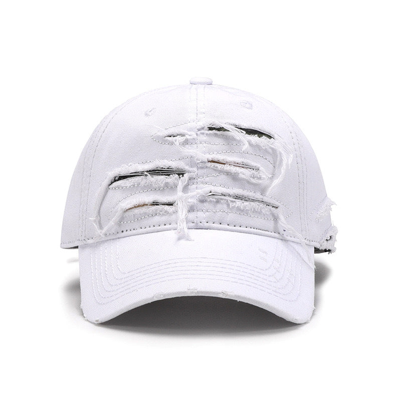 Trendy Street Style Baseball Cap - Distressed Design - Vintage Wash - Washed Style - Hip Hop Styl...