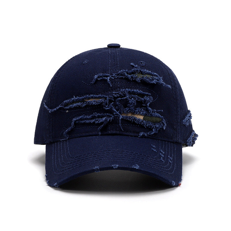 Trendy Street Style Baseball Cap - Distressed Design - Vintage Wash - Washed Style - Hip Hop Styl...