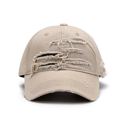 Trendy Street Style Baseball Cap - Distressed Design - Vintage Wash - Washed Style - Hip Hop Styl...