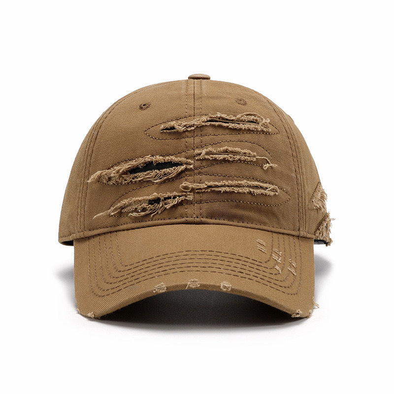 Trendy Street Style Baseball Cap - Distressed Design - Vintage Wash - Washed Style - Hip Hop Styl...