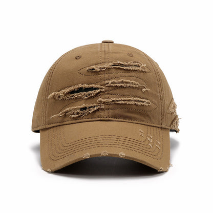 Trendy Street Style Baseball Cap - Distressed Design - Vintage Wash - Washed Style - Hip Hop Styl...