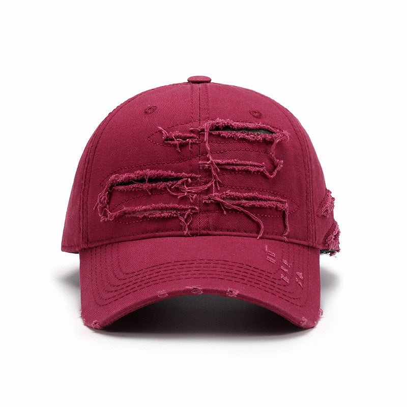 Trendy Street Style Baseball Cap - Distressed Design - Vintage Wash - Washed Style - Hip Hop Styl...