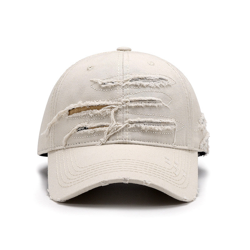 Trendy Street Style Baseball Cap - Distressed Design - Vintage Wash - Washed Style - Hip Hop Styl...