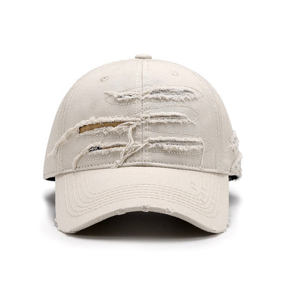 Trendy Street Style Baseball Cap - Distressed Design - Vintage Wash - Washed Style - Hip Hop Styl...