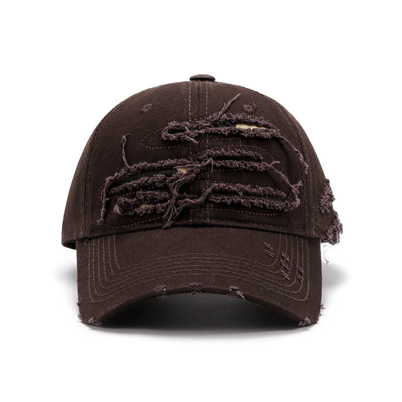 Trendy Street Style Baseball Cap - Distressed Design - Vintage Wash - Washed Style - Hip Hop Styl...