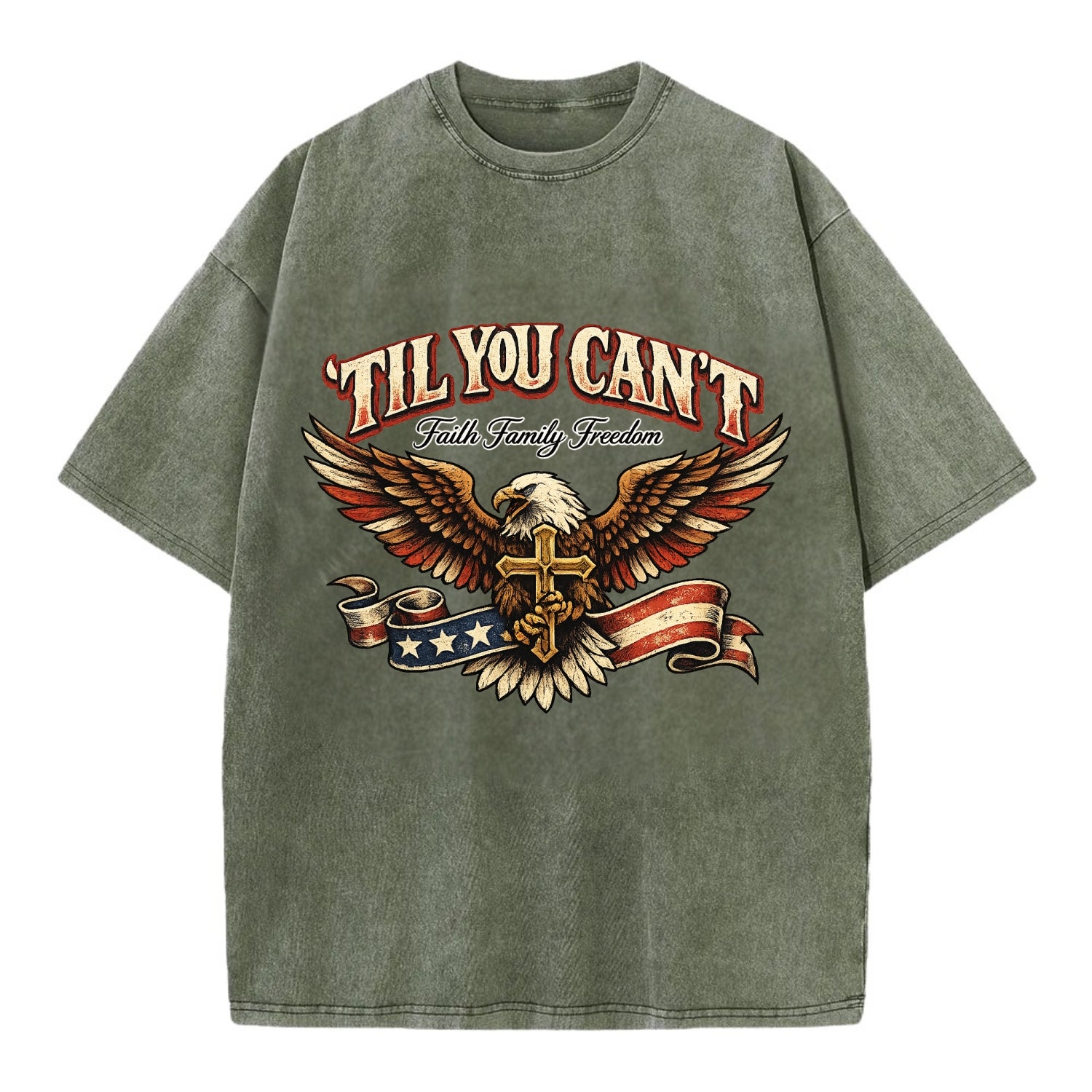 Til You Cant - Eagle Faith Freedom - Vintage T-shirt