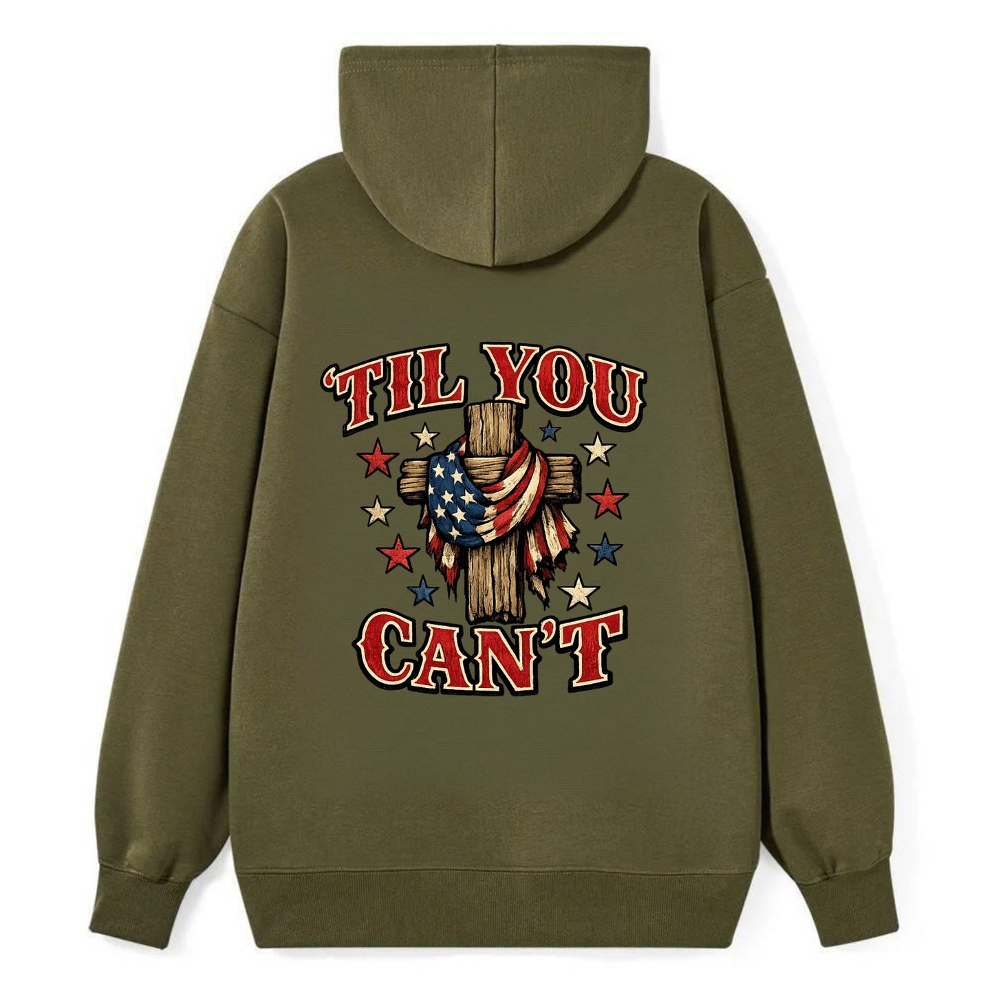 Til You Cant - Flag Cross - Classic Pullover Hoodie